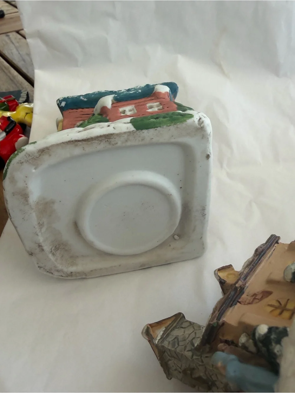 Set of 3 Vintage Christmas Village Houses – Church, Lighthouse & Cottage